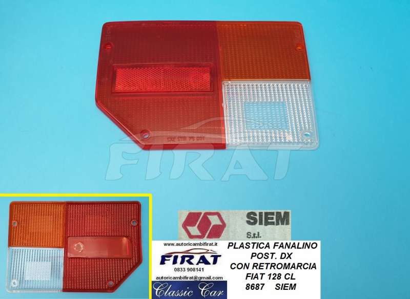 PLASTICA FANALINO FIAT 128 CL POST.DX C.R. SIEM (8687)